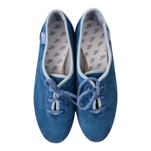 Vintage Nike Corduroy Sneakers Blue Lace-Up Shoes Women’s 6.5